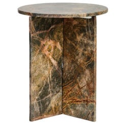 Forest Green Round Solid Marble End Table Side Table 48cm