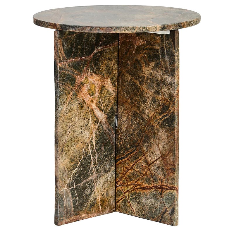 Forest Green Round Solid Marble End Table Side Table 48cm Forest Green Round Solid Marble End Table Side Table 48cm