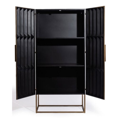 Industrial Antique Gold Metal Tall 2 Door Storage Cabinet 170cm