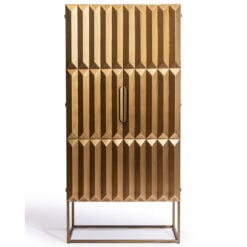 Industrial Antique Gold Metal Tall 2 Door Storage Cabinet 170cm