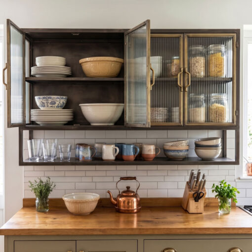 Industrial Black And Antique Gold Metal And Ribbed Glass Kitchen Storage Wall Cabinet 120cm Industrial Black And Antique Gold Metal And Ribbed Glass Kitchen Storage Wall Cabinet 120cm