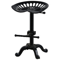 Industrial Black Metal Height Adjustable Tractor Seat Bar Stool