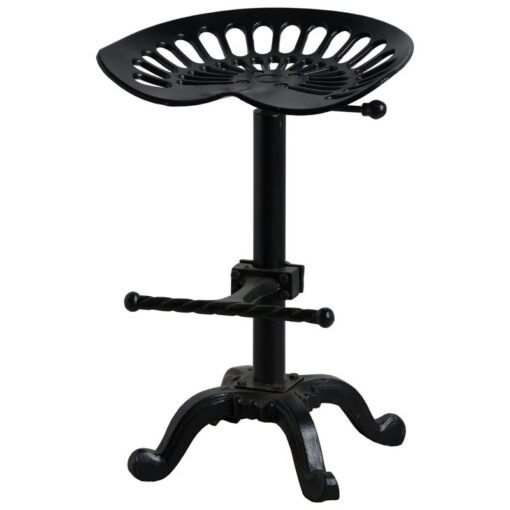 Industrial Black Metal Height Adjustable Tractor Seat Bar Stool