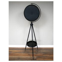 Industrial Gold Moving Gears Floor Clock With A Black Metal Tripod Base 192cm