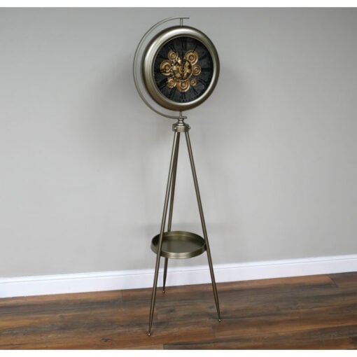 Industrial Moving Gears Floor Clock With A Tripod Base 162cm