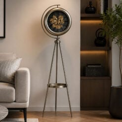 Industrial Moving Gears Floor Clock With A Tripod Base 162cm