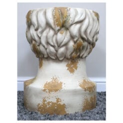 Large Boho White Distressed Stone MGO David Head Bust Side Table 47cm