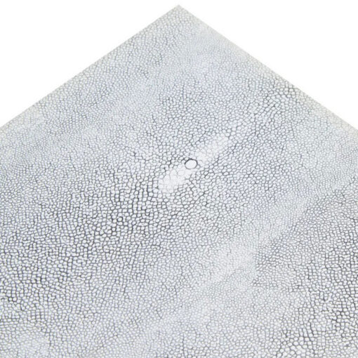 Light Grey Shagreen PU Faux Leather And Silver Chrome Metal Set Of 3 Nesting Side Tables Light Grey Shagreen PU Faux Leather And Silver Chrome Metal Set Of 3 Nesting Side Tables