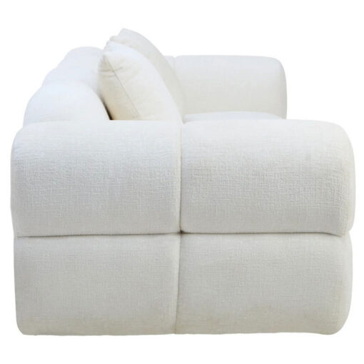 Low Profile Large 3 Seater Cloud Sofa In Textured Cream White Fabric Low Profile Large 3 Seater Cloud Sofa In Textured Cream White Fabric