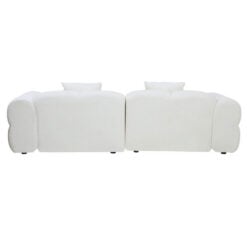Low Profile Large 3 Seater Cloud Sofa In Textured Cream White Fabric