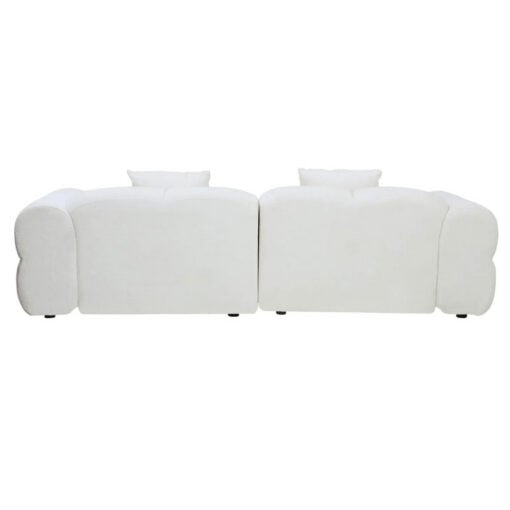 Low Profile Large 3 Seater Cloud Sofa In Textured Cream White Fabric Low Profile Large 3 Seater Cloud Sofa In Textured Cream White Fabric
