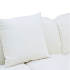 Low Profile Large 3 Seater Cloud Sofa In Textured Cream White Fabric