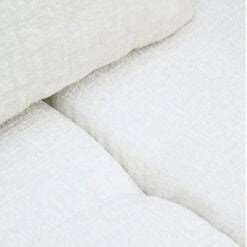 Low Profile Large 3 Seater Cloud Sofa In Textured Cream White Fabric