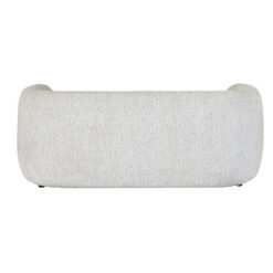 Natural White Upholstered Textured Fabric Curved 2 Seater Sofa With Cushions 197cm