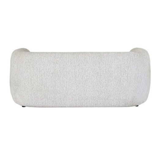 Natural White Upholstered Textured Fabric Curved 2 Seater Sofa With Cushions 197cm