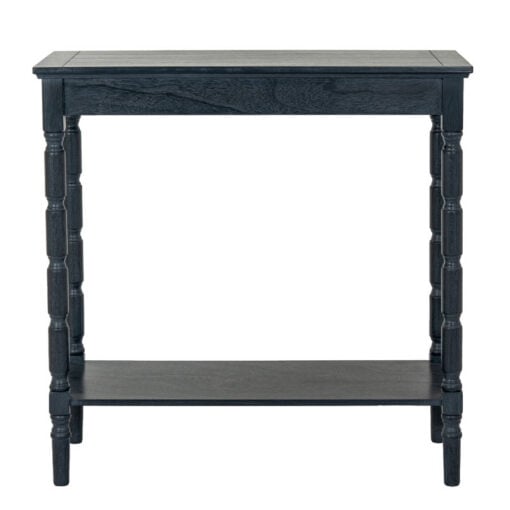 Rustic Country Farmhouse 2 Tier Solid Black Wood Small Slim Console Table With Carved Legs 80cm Rustic Country Farmhouse 2 Tier Solid Black Wood Small Slim Console Table With Carved Legs 80cm