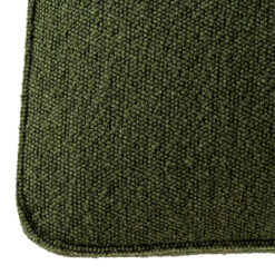 Set Of 2 Moss Green Textured Fabric And Black Wood Wing Back Dining Chairs