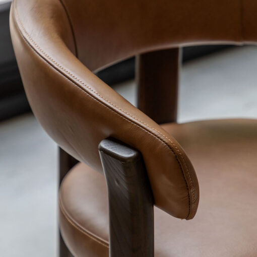 Set Of 2 Tan Brown Genuine Leather And Charcoal Brown Wood Scoop Open Back Dining Chairs Set Of 2 Tan Brown Genuine Leather And Charcoal Brown Wood Scoop Open Back Dining Chairs
