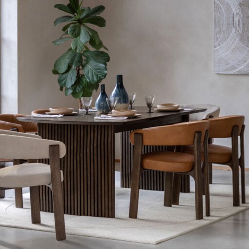 Set Of 2 Tan Brown Genuine Leather And Charcoal Brown Wood Scoop Open Back Dining Chairs Set Of 2 Tan Brown Genuine Leather And Charcoal Brown Wood Scoop Open Back Dining Chairs