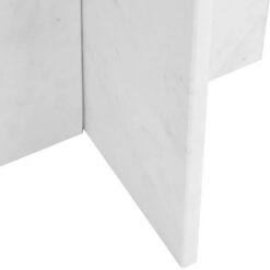 Solid White Marble Round Side Table End Table 48cm