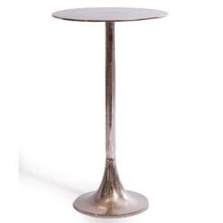 Antique Silver Aluminium Nickel Textured Tall End Display Table 70cm