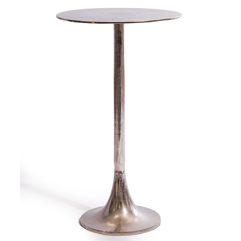 Antique Silver Aluminium Nickel Textured Tall End Display Table 70cm Antique Silver Aluminium Nickel Textured Tall End Display Table 70cm