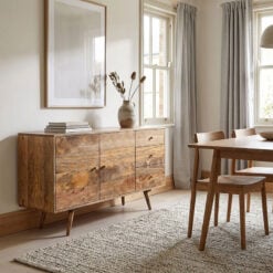 Boho Rustic Geo Honeycomb Carved Solid Light Mango Wood 2 Door 3 Drawer Sideboard 140cm Boho Rustic Geo Honeycomb Carved Solid Light Mango Wood 2 Door 3 Drawer Sideboard 140cm