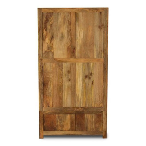 Boho Rustic Solid Light Mango Wood 2 Door 1 Drawer Large Double Wardrobe 190cm Boho Rustic Solid Light Mango Wood 2 Door 1 Drawer Large Double Wardrobe 190cm