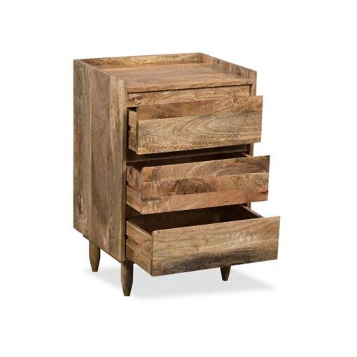 Boho Rustic Solid Light Mango Wood 3 Drawer Bedside Cabinet Side Table Boho Rustic Solid Light Mango Wood 3 Drawer Bedside Cabinet Side Table