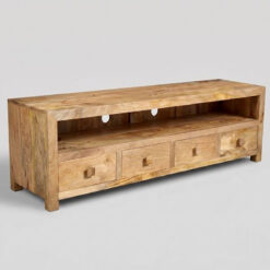 Boho Rustic Solid Light Mango Wood 4 Door 1 Open Shelf Extra Large TV Stand Media Unit 200cm Boho Rustic Solid Light Mango Wood 4 Door 1 Open Shelf Extra Large TV Stand Media Unit 200cm