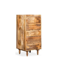Boho Rustic Solid Light Mango Wood 5 Drawer Tallboy Chest Of Drawers 106cm Boho Rustic Solid Light Mango Wood 5 Drawer Tallboy Chest Of Drawers 106cm