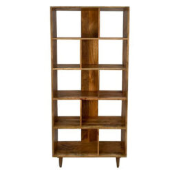 Boho Rustic Solid Light Mango Wood 5 Tier Open Freestanding Shelving Display Unit Bookcase 175cm Boho Rustic Solid Light Mango Wood 5 Tier Open Freestanding Shelving Display Unit Bookcase 175cm