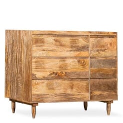 Boho Rustic Solid Light Mango Wood 6 Drawer Chest Of Drawers Sideboard 115cm Boho Rustic Solid Light Mango Wood 6 Drawer Chest Of Drawers Sideboard 115cm