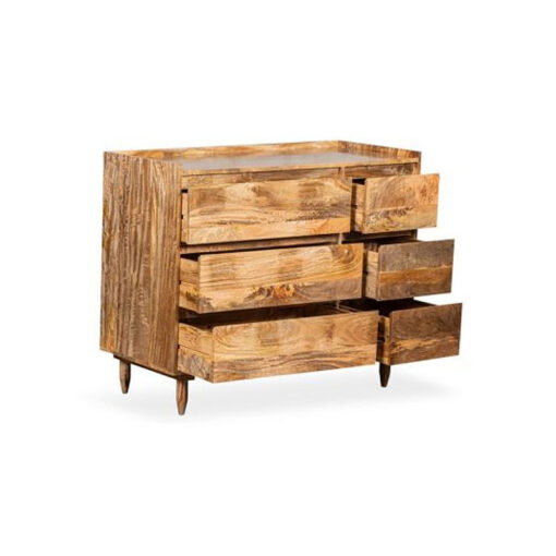 Boho Rustic Solid Light Mango Wood 6 Drawer Chest Of Drawers Sideboard 115cm Boho Rustic Solid Light Mango Wood 6 Drawer Chest Of Drawers Sideboard 115cm