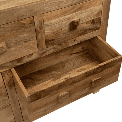 Boho Rustic Solid Light Mango Wood 7 Drawer Chest Of Drawer Sideboard 135cm Boho Rustic Solid Light Mango Wood 7 Drawer Chest Of Drawer Sideboard 135cm