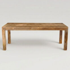 Boho Rustic Solid Light Mango Wood 8 Seater Dining Table 220cm