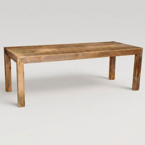 Boho Rustic Solid Light Mango Wood 8 Seater Dining Table 220cm