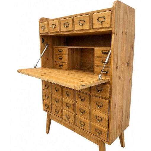 Boho Rustic Solid Light Wood Multi Drawer Apothecary Old Style Writing Desk Vanity Hideaway Storage Unit Crafts Workstation Boho Rustic Solid Light Wood Multi Drawer Apothecary Old Style Writing Desk Vanity Hideaway Storage Unit Crafts Workstation
