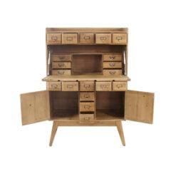 Boho Rustic Solid Light Wood Multi Drawer Apothecary Old Style Writing Desk Vanity Hideaway Storage Unit Crafts Workstation Boho Rustic Solid Light Wood Multi Drawer Apothecary Old Style Writing Desk Vanity Hideaway Storage Unit Crafts Workstation