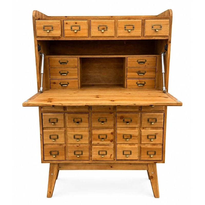 Boho Rustic Solid Light Wood Multi Drawer Apothecary Old Style Writing Desk Vanity Hideaway Storage Unit Crafts Workstation Boho Rustic Solid Light Wood Multi Drawer Apothecary Old Style Writing Desk Vanity Hideaway Storage Unit Crafts Workstation
