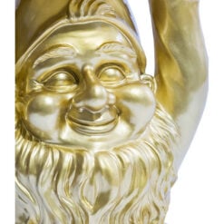 Gold Resin Gnome Novelty Trunk Slice Side Table Gold Resin Gnome Novelty Trunk Slice Side Table