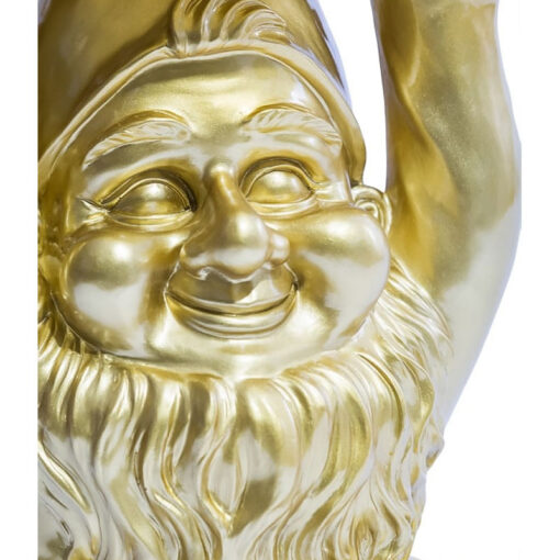Gold Resin Gnome Novelty Trunk Slice Side Table Gold Resin Gnome Novelty Trunk Slice Side Table