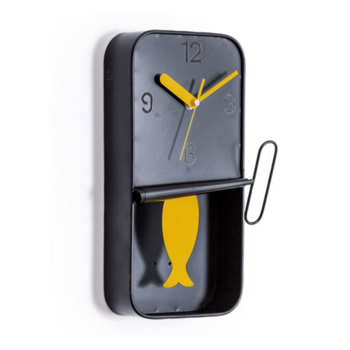 Grey And Yellow Pendulum Novelty Sardine Can Metal Pendulum Wall Clock 30cm Grey And Yellow Pendulum Novelty Sardine Can Metal Pendulum Wall Clock 30cm