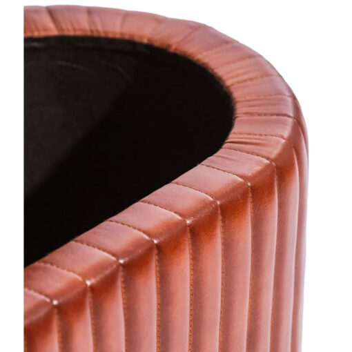 Industrial Ribbed Tan Brown Genuine Leather Storage Ottoman Trunk 93cm Industrial Ribbed Tan Brown Genuine Leather Storage Ottoman Trunk 93cm