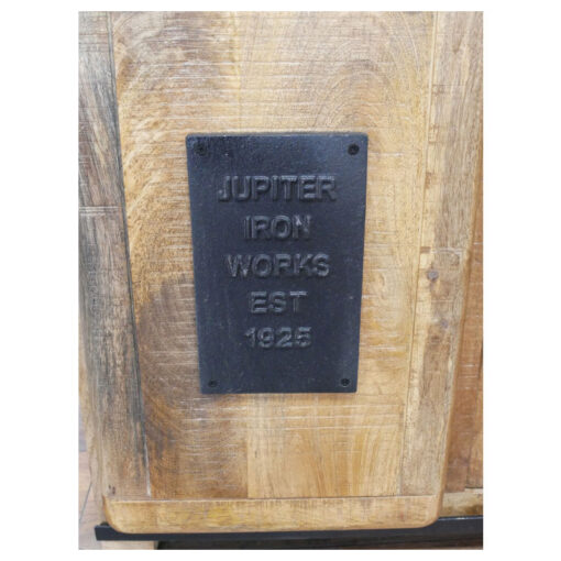 Industrial Rustic Solid Light Mango Wood And Black Metal 5 Drawer 1 Sliding Door Small Sideboard Cabinet 75cm Industrial Rustic Solid Light Mango Wood And Black Metal 5 Drawer 1 Sliding Door Small Sideboard Cabinet 75cm