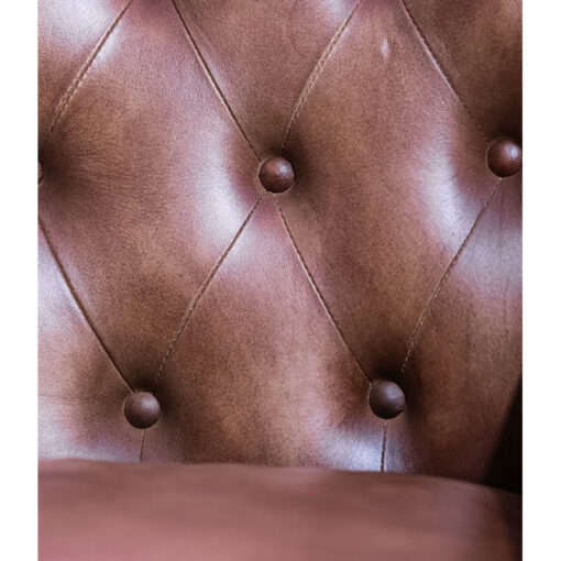 Industrial Tan Brown Vintage Genuine Leather Chesterfield Cigar Armchair With Wheels Industrial Tan Brown Vintage Genuine Leather Chesterfield Cigar Armchair With Wheels