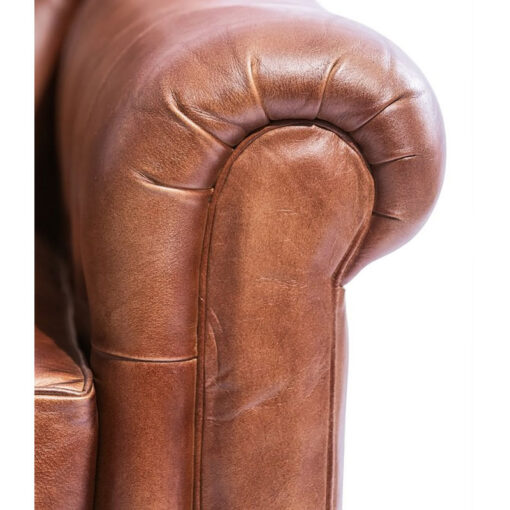 Industrial Tan Brown Vintage Genuine Leather Chesterfield Cigar Armchair With Wheels Industrial Tan Brown Vintage Genuine Leather Chesterfield Cigar Armchair With Wheels