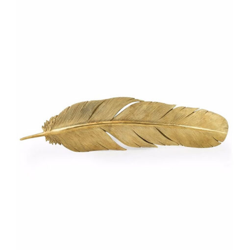 Large Gold Resin Feather Wall Mount Wall Decor 101cm Large Gold Resin Feather Wall Mount Wall Decor 101cm
