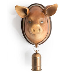 Large Novelty Pig Head Wall Mount With Neck Bell Wall Decor 40cm Large Novelty Pig Head Wall Mount With Neck Bell Wall Decor 40cm