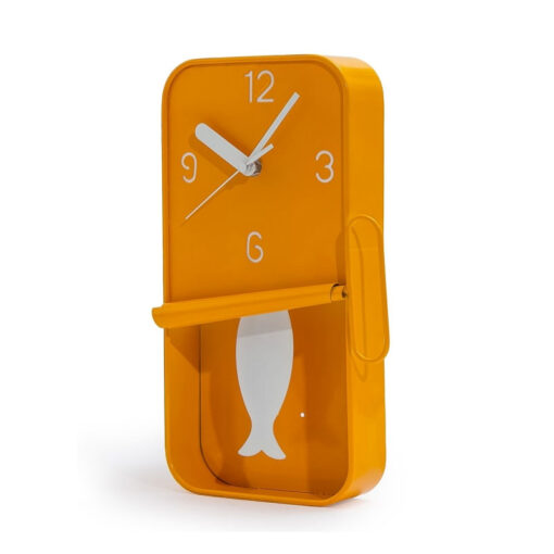 Orange And White Pendulum Novelty Sardine Can Metal Pendulum Wall Clock 30cm Orange And White Pendulum Novelty Sardine Can Metal Pendulum Wall Clock 30cm